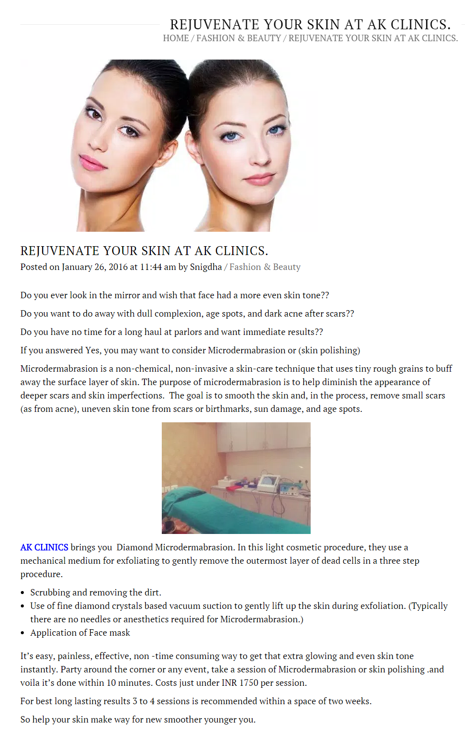rejuvenate your skin at Ak Clinics review